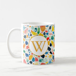 Tasse à café Terrazzo - Design de monogramme color