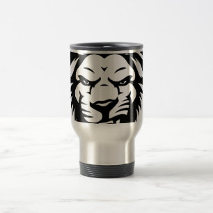 Tasse à café Tête de Lion Gras – Roi Noir et Blanc