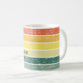 Tasse à café thème côtier à rayures rétro (Devant droit)