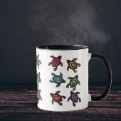 Tasse à café Tortues Abstraites Colorées