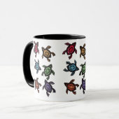 Tasse à café Tortues Abstraites Colorées (Devant gauche)