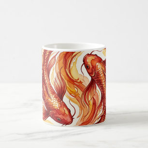 Tasse à café Tourbillon de Carpe Koï Rouge Feu Abs
