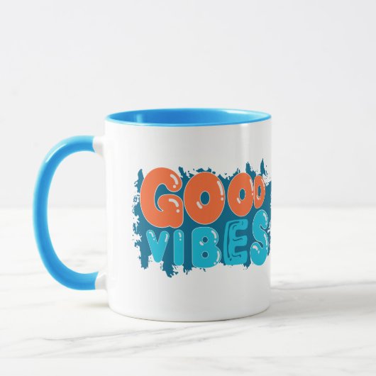 Tasse à café typographique Rétro Good Vibes Only (Gauche)