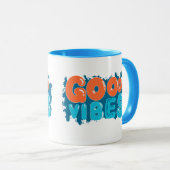 Tasse à café typographique Rétro Good Vibes Only (Devant droit)