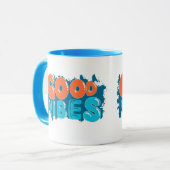 Tasse à café typographique Rétro Good Vibes Only (Devant gauche)