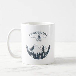 Tasse à café vintage vert sauge Montagne Wanderlus