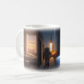 Tasse à café Voyage spatial de l'homme-fusée (Devant gauche)