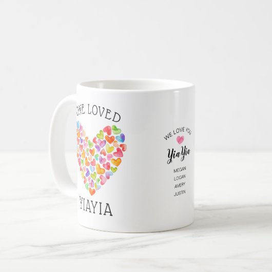 Tasse à café YiaYia aimée (Devant gauche)