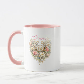 Tasse à cœur floral Cancer Zodiaque – Astrologue r