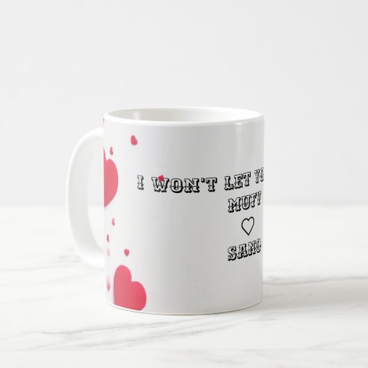 Tasse à coeur rouge rêveuse (Devant gauche)