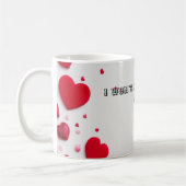 Tasse à coeur rouge rêveuse (Gauche)