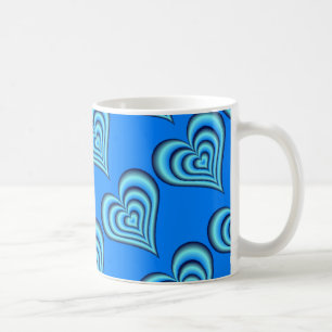 Tasse à coeurs bleus