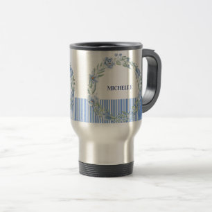 Tasse à couronne florale personnalisée 
