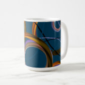 Tasse à design abstrait bleu et orange (Devant droit)