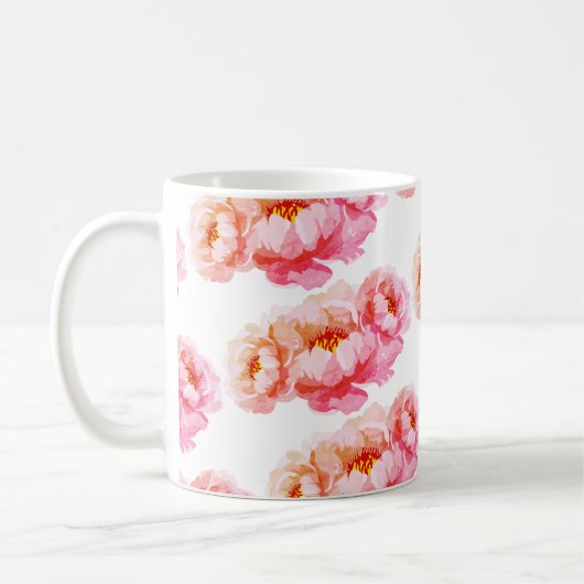 Tasse à design tendance avec fleurs de rose (Gauche)