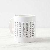 Tasse à deux lettres de liste de mots (Devant gauche)