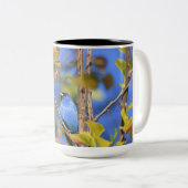 Tasse à deux tons avec photo de bouts indigo (Devant droit)