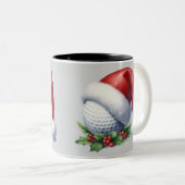 Tasse à deux tons avec une balle de golf portant u (Devant droit)