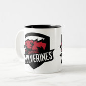 Tasse à deux tons de bouclier de ChapLAX Wolverine (Devant gauche)