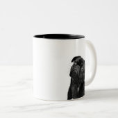 Tasse à deux tons de carlin mignon noir (Devant droit)