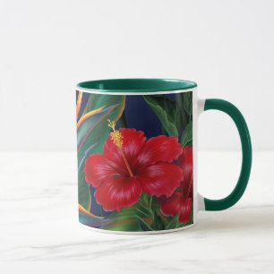 Tasse à deux tons de chasseur de paradis tropical