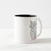 Tasse à deux tons de chat chanceux (Devant droit)