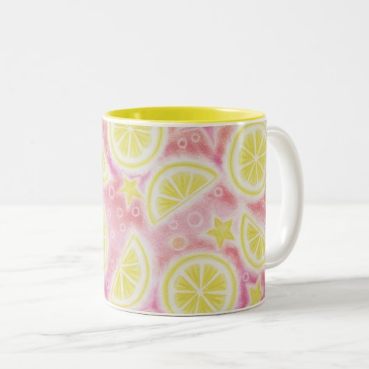 Tasse à deux tons de citron rose (Devant droit)