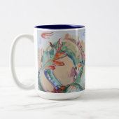 Tasse à deux tons de dragon chinois - marine (Gauche)