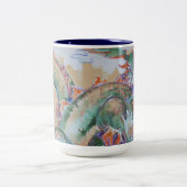 Tasse à deux tons de dragon chinois - marine (Centre)