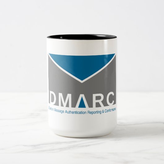 Tasse à deux tons de logo de DMARC, 15 onces (Centre)
