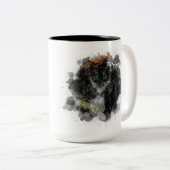 Tasse à deux tons de l'olive 15oz (Devant droit)