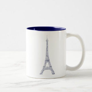 Tasse à deux tons de marine de Paris de Tour