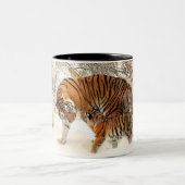 Tasse à deux tons noire avec la copie de famille (Centre)