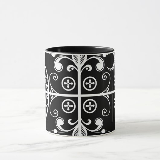 Tasse à deux tons noire d'art de Legba Veve 11 (Centre)