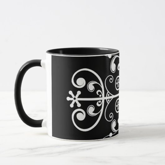 Tasse à deux tons noire d'art de Legba Veve 11 (Gauche)