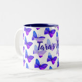 Tasse à deux tons personnalisée de papillons (Devant gauche)