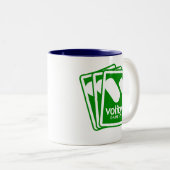 Tasse à deux tons verte et bleue (Devant droit)