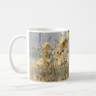 Tasse à eau-forte Champ de Tournesols Dorés