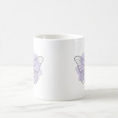 Tasse à eau minimaliste papillon lavande (Centre)