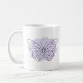 Tasse à eau minimaliste papillon lavande (Gauche)