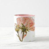 Tasse à espresso florale – Deux tons blanc et rose (Centre)