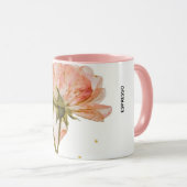 Tasse à espresso florale – Deux tons blanc et rose (Devant droit)