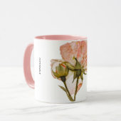 Tasse à espresso florale – Deux tons blanc et rose (Devant gauche)