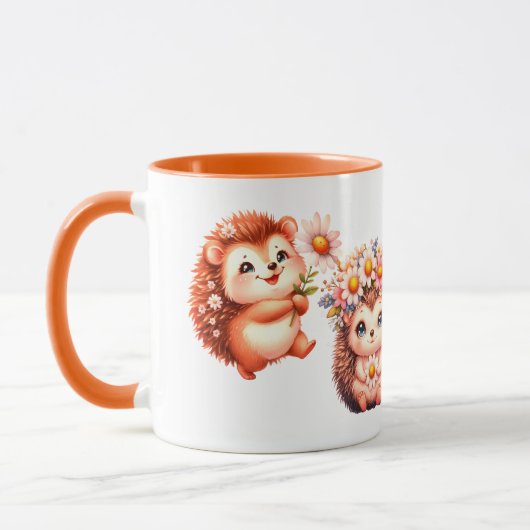 Tasse à expresso hérisson romantique mignonne – Co (Gauche)