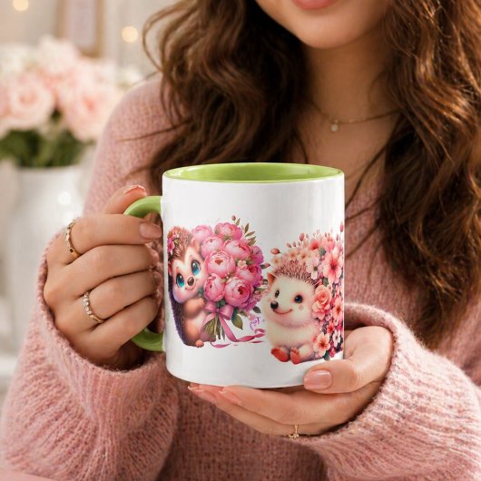 Tasse à expresso hérisson romantique mignonne – Co