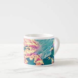 Tasse à expresso stylisée ciel turquoise