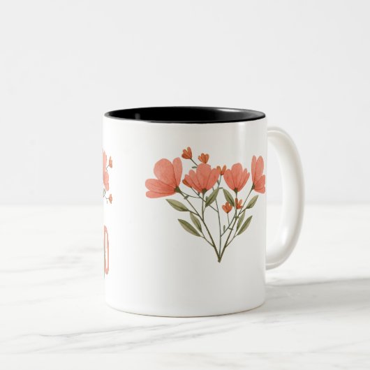tasse à fleur et bonjour (Devant droit)