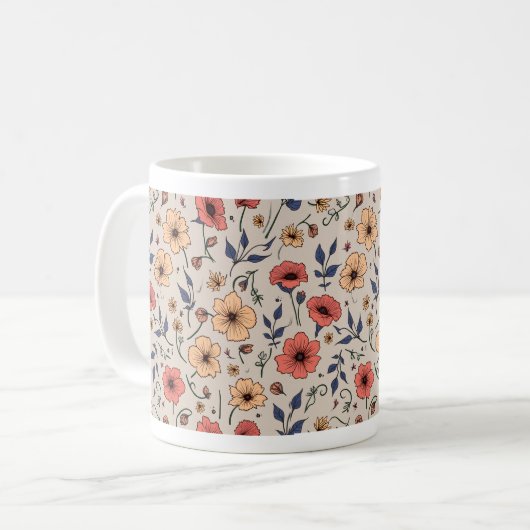 tasse à fleurs (Devant gauche)