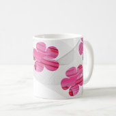 Tasse à fleurs géométriques roses (Devant droit)