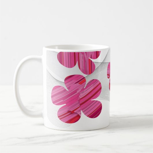 Tasse à fleurs géométriques roses (Gauche)